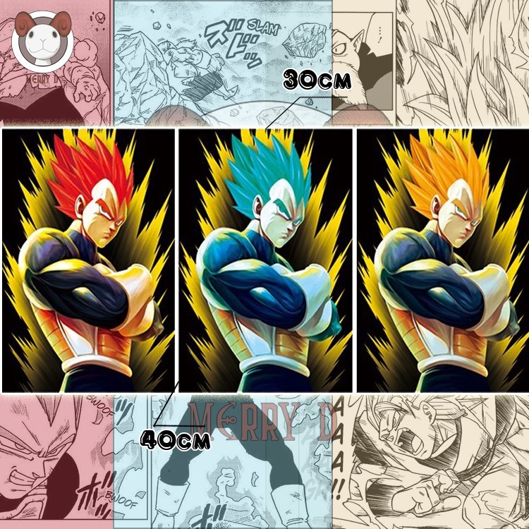 POSTER ĐỘNG 3 TRONG 1 3D 40x30cm DRAGON BALL VEGETA - THAY ĐỔI GÓC NHÌN - BIẾN HÌNH