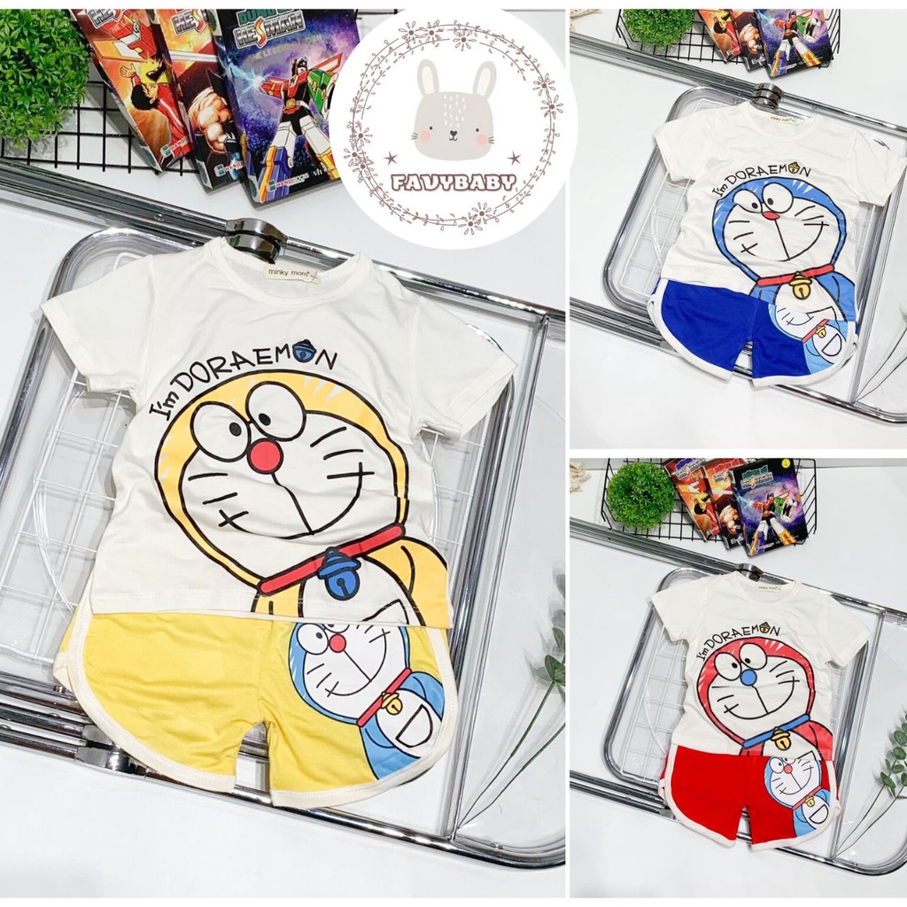 Bộ Cộc Tay MINKY MOM Chính Hãng Bé Trai Bé Gái Thun Lạnh Áo Ngắn Quần Cộc Bé Đi Học Đi Chơi 0 1 2 3 4 5 Tuổi - Favybaby