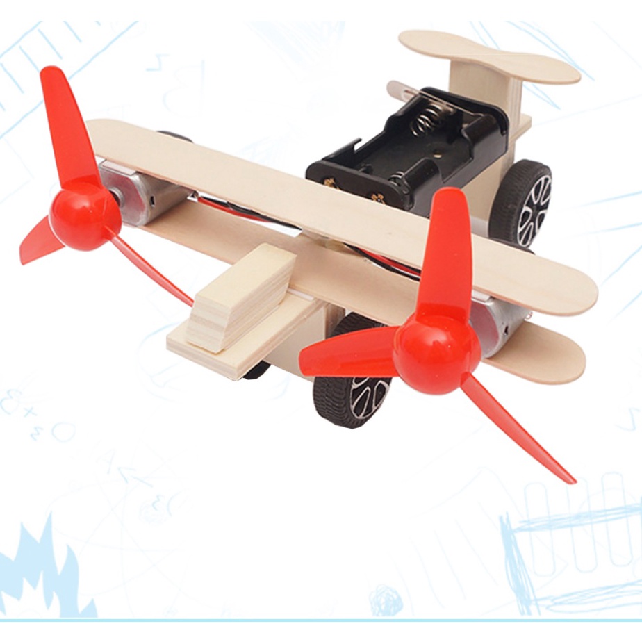 Đồ Chơi Stem Bộ Lắp Ghép Máy Bay Phản Lực Bằng Gỗ Theo Phương Pháp Giáo Dục Khoa Học Steam