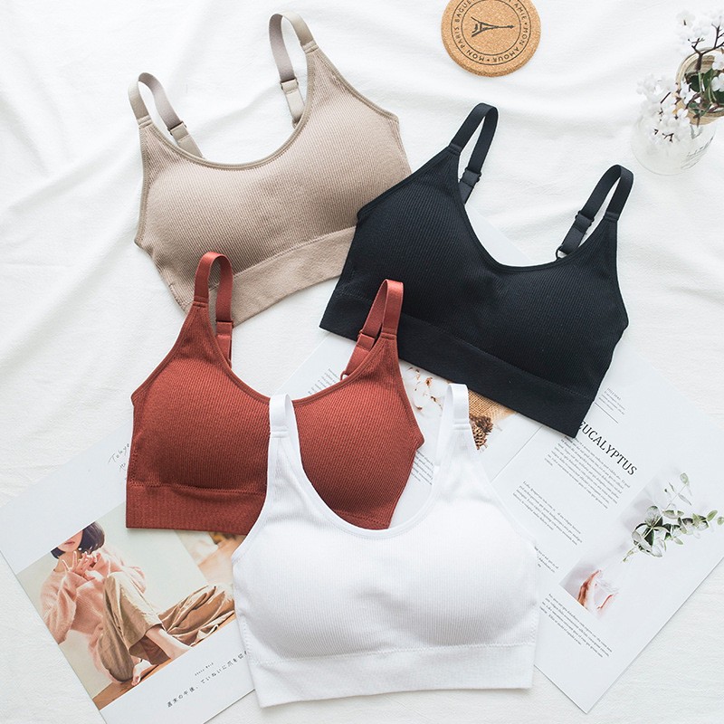 AOWEINISI Áo ngực không có vòng thép/ Đồ lót áo vest thể thao nữ
