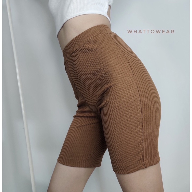 đơn 99K] Quần biker short lưng cao thun gân dày giãn tốt cao cấp - by Whattowear | BigBuy360 - bigbuy360.vn