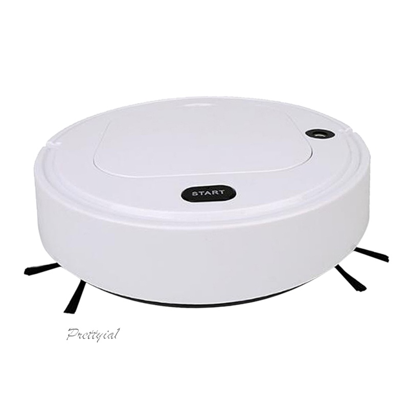 [PRETTYIA1]4-in-1 Smart Robot Vacuum Cleaner USB Charging Sweeping Robot White