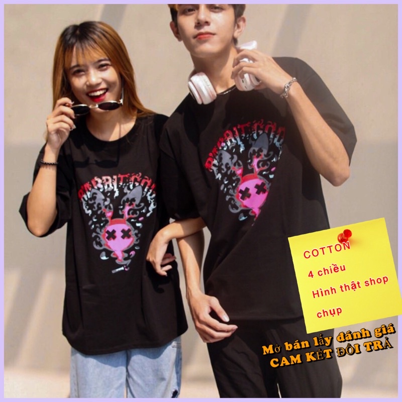 Áo thun tay lỡ nam nữ form rộng Oversize, áo phông tay lỡ form rộng Unisex, áo thun áo phông thỏ | BigBuy360 - bigbuy360.vn