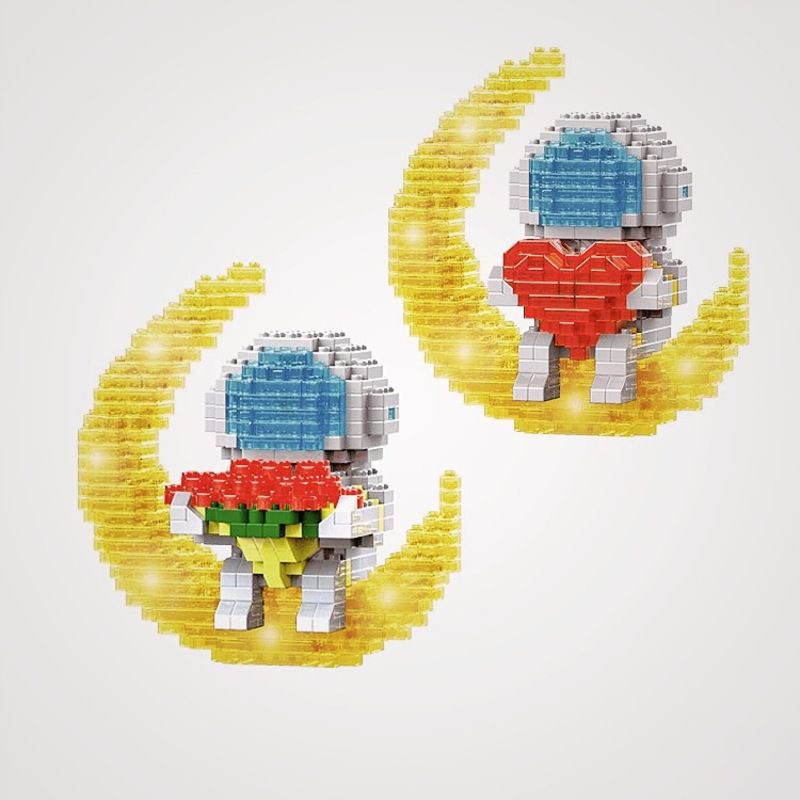 Kids Minifigures Building Blocks Bricks Moonlight Astronaut Education Toys