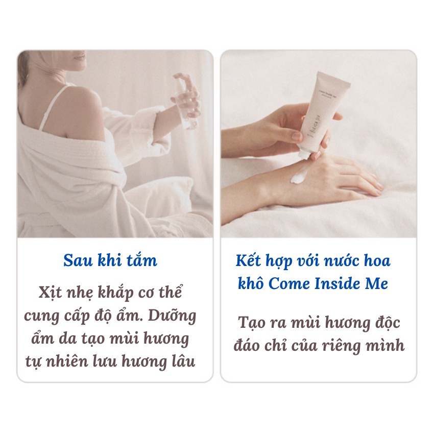 Body Mist Come inside me Fragrance 100ml - Xịt Thơm Body Và Tóc Hương Hoa Tự Nhiên Tươi Mát Nhẹ Nhàng Quyến Rũ