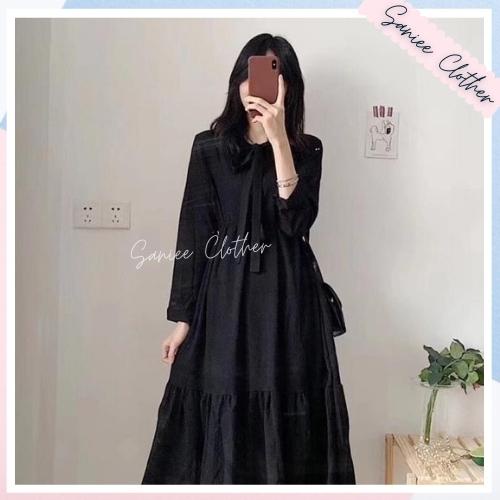 [Mã FAMARAL1 giảm 10K đơn 50K] Sét Váy Babydoll Cổ Nơ Phối Gile Dáng Rộng Chất Đũi Mềm Saniee Clother | BigBuy360 - bigbuy360.vn