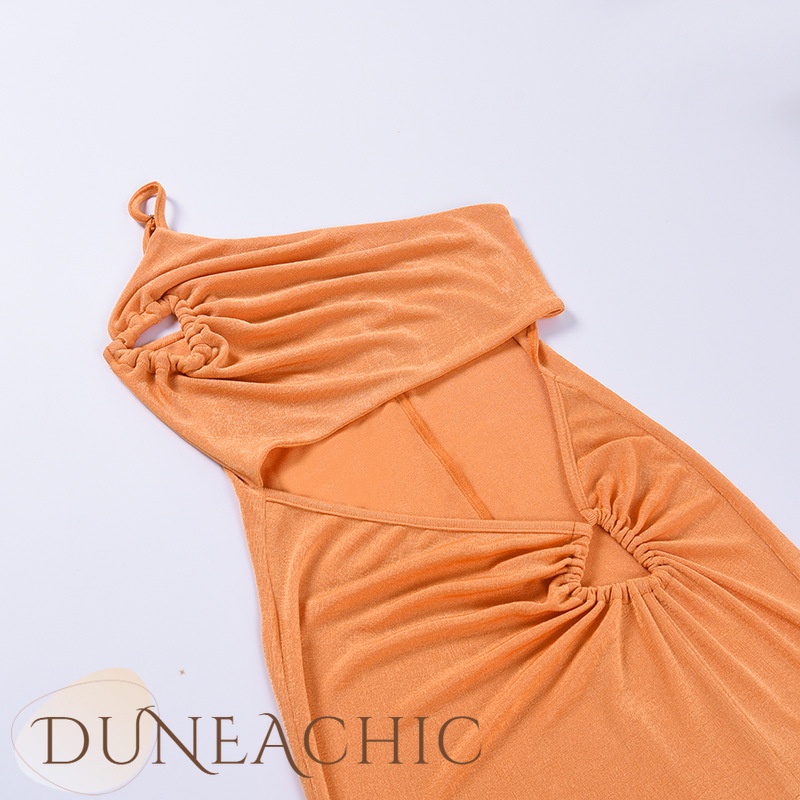 DUNEA Đầm Trễ Vai Xẻ Tà Quyến Rũ Thời Trang Cho Nữ