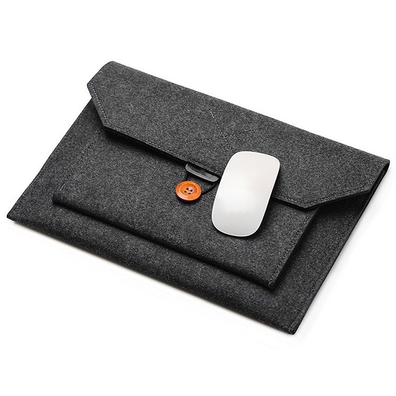 Túi đựng laptop thích hợp cho Apple Macbook Air Pro Retina 13 chất liệu mềm màu xám đậm | BigBuy360 - bigbuy360.vn