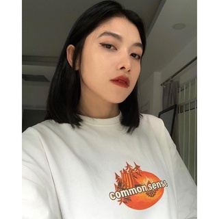 COMMON SENSE-áo thun in campfire unisex dày dặn