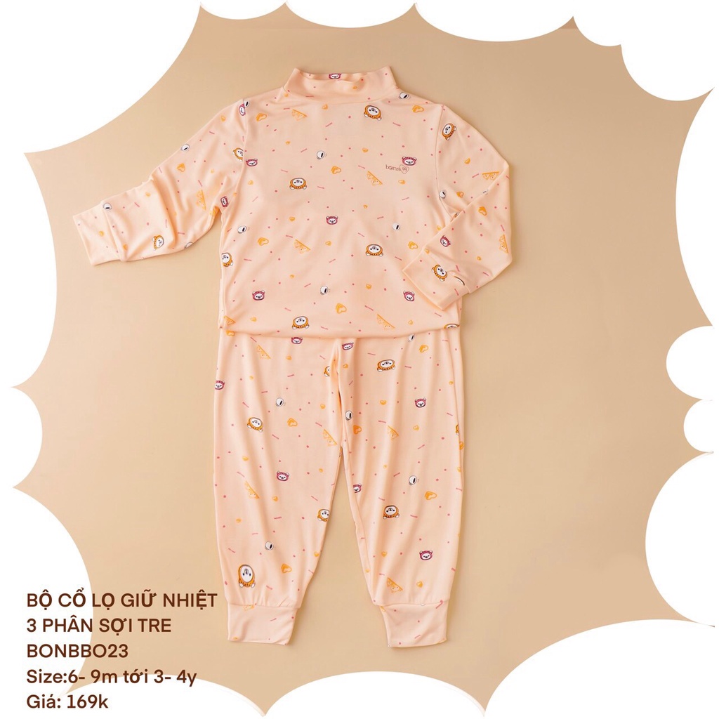 Bộ dài tay giữ nhiệt Bons99 họa tiết dễ thương cho bé