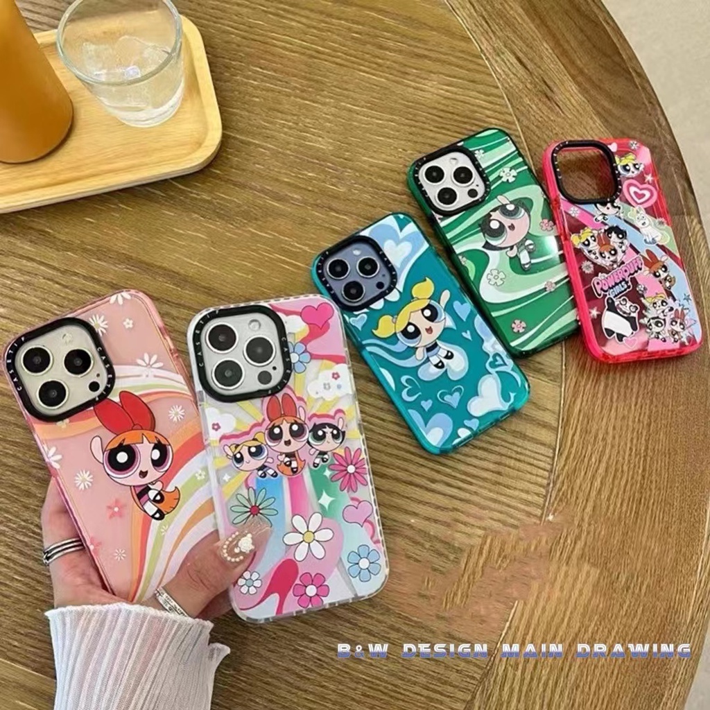 Ốp Điện Thoại Mềm Trong Suốt Chống Sốc In Hoạt Hình Powerpuff Girls Cho iPhone 13 12 11 Pro MAX 7Plus 8Plus X XS MAX XR