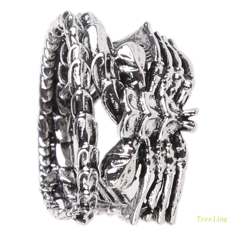 Nhẫn Bạc Hình Đầu Lâu Phong Cách Gothic Cá Tính Cho Nam