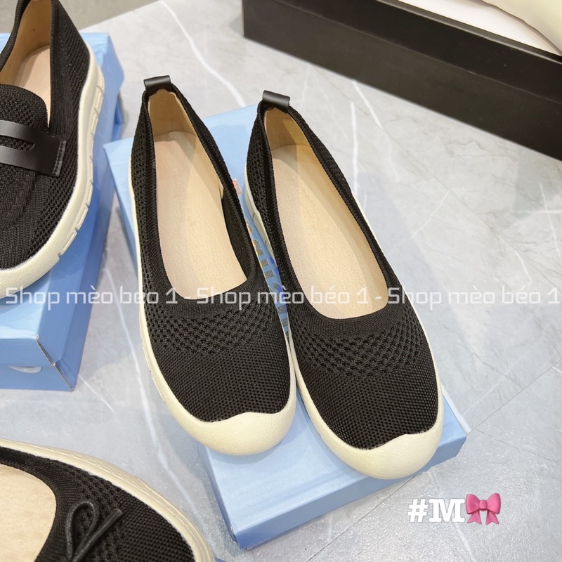 Giày slip on bệt chun mũi tròn fullbox hàng quảng châu cao cấp