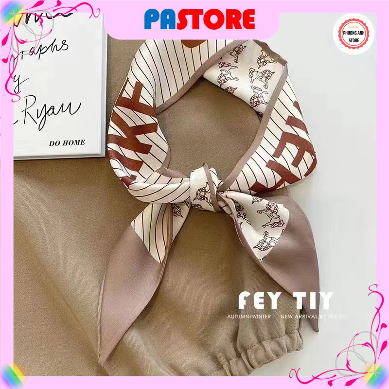 Khăn lụa buộc tóc Turban, khăn lụa choàng quàng cổ, Cột Tóc, quấn túi phong cách Hàn Quốc.