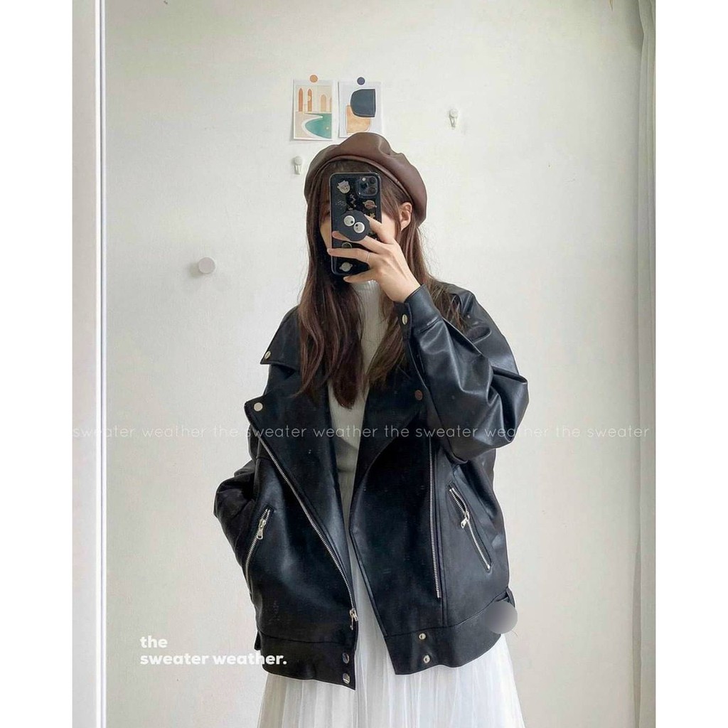 ÁO KHOÁC DA ĐAI PHOM RỘNG CỰC HOOOOT