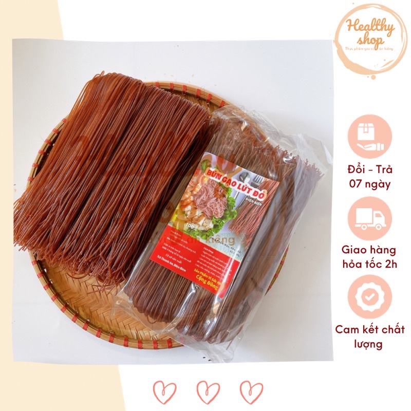 Bún/Phở gạo lứt đỏ 500g  thực dưỡng Eat Clean, giảm cân