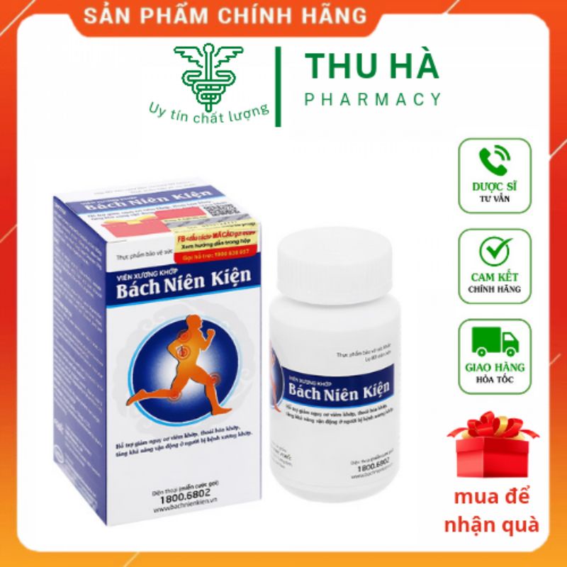 [Chính Hãng mua 1 tặng 1] bằng tem tích điểm- Bách Niên kiện lọ 80 viên - Hỗ trợ giảm nguy cơ viêm khớp , thoái hóa