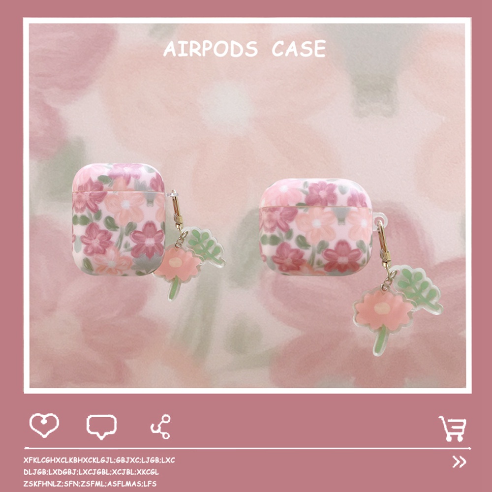 Vỏ Bảo Vệ Hộp Sạc Tai Nghe Airpods 1 2 3 Pro 3 Apple Bluetooth Bằng Silicon Họa Tiết Hoa Sơn Dầu Kiểu Vintage