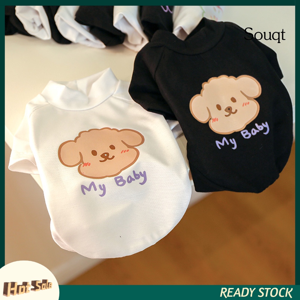 Áo mặc chui đầu polyester in họa tiết hoạt hình đáng yêu dành cho cún cưng