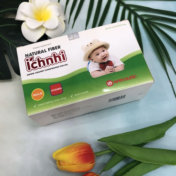 Chất xơ tự nhiên Ích Nhi giúp giảm táo ,bón tăng cường vitamin Cho bé Hộp 20 gói