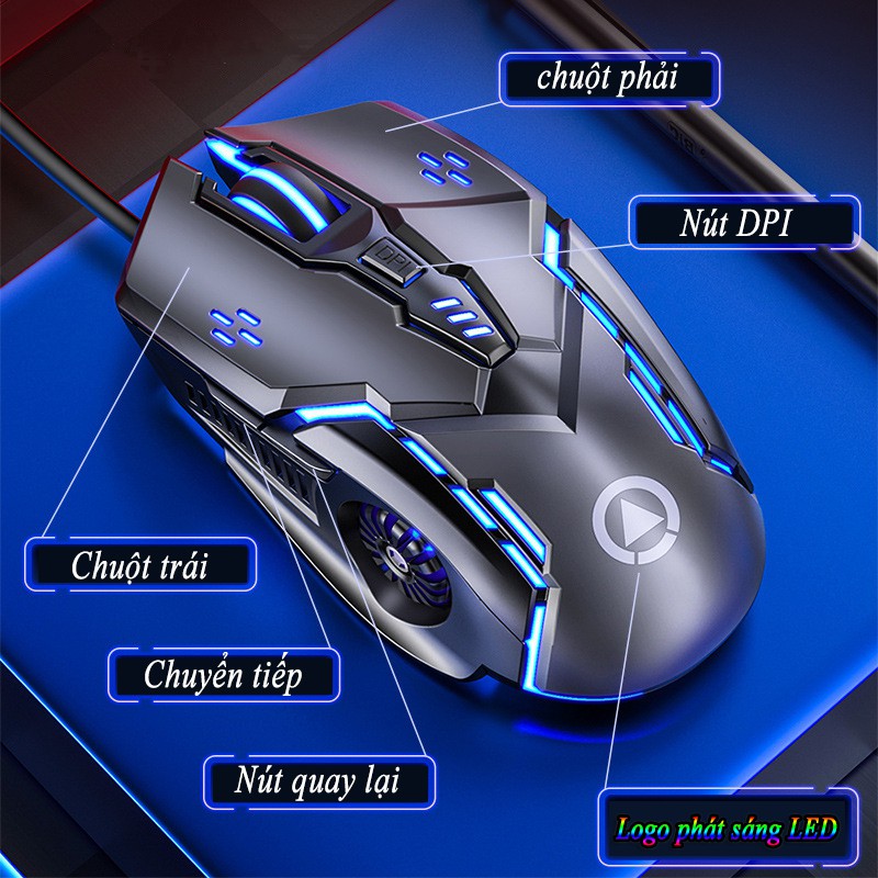 🎮[Rẻ vô địch] 🌞Chuột máy tính G5 🌝LED 7 màu cực đẹp, 🎮DPI khủng 3200, Phù hợp để làm việc và chơi game