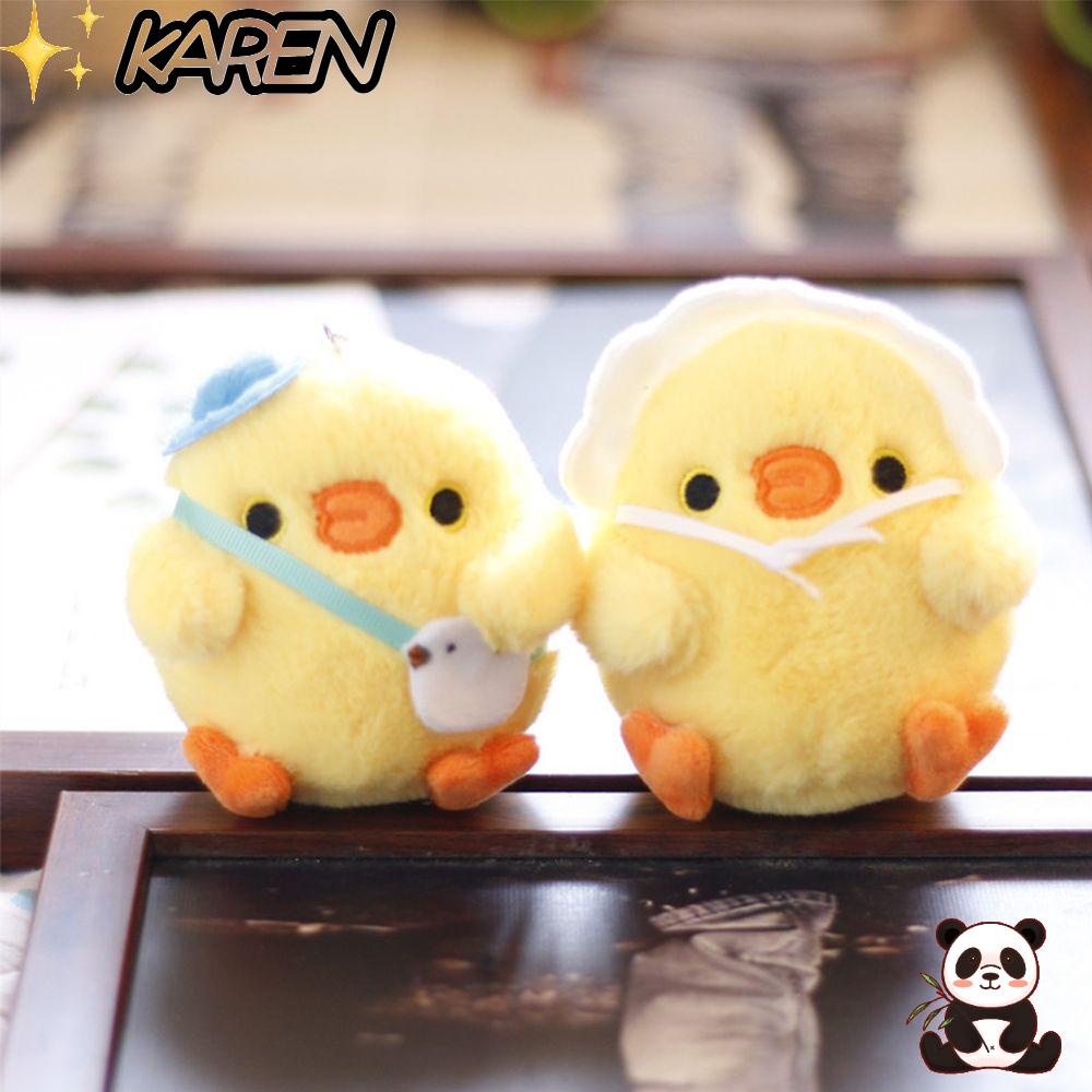 Móc Khóa Hình Gà Con Nhồi Bông Dễ Thương