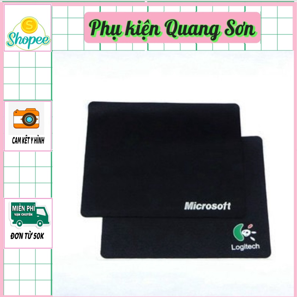 Miếng lót chuột cỡ nhỏ 18x22cm (Microsoft ) - Màu đen