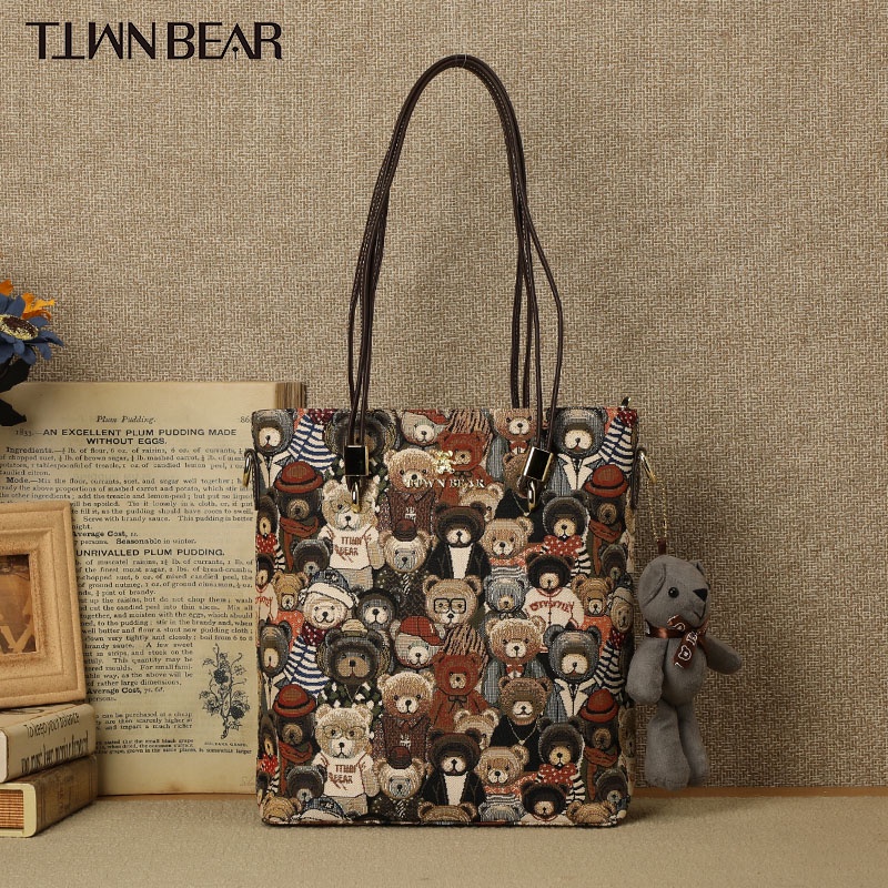 Túi tote TTWN Bear chính hãng dáng chữ nhật