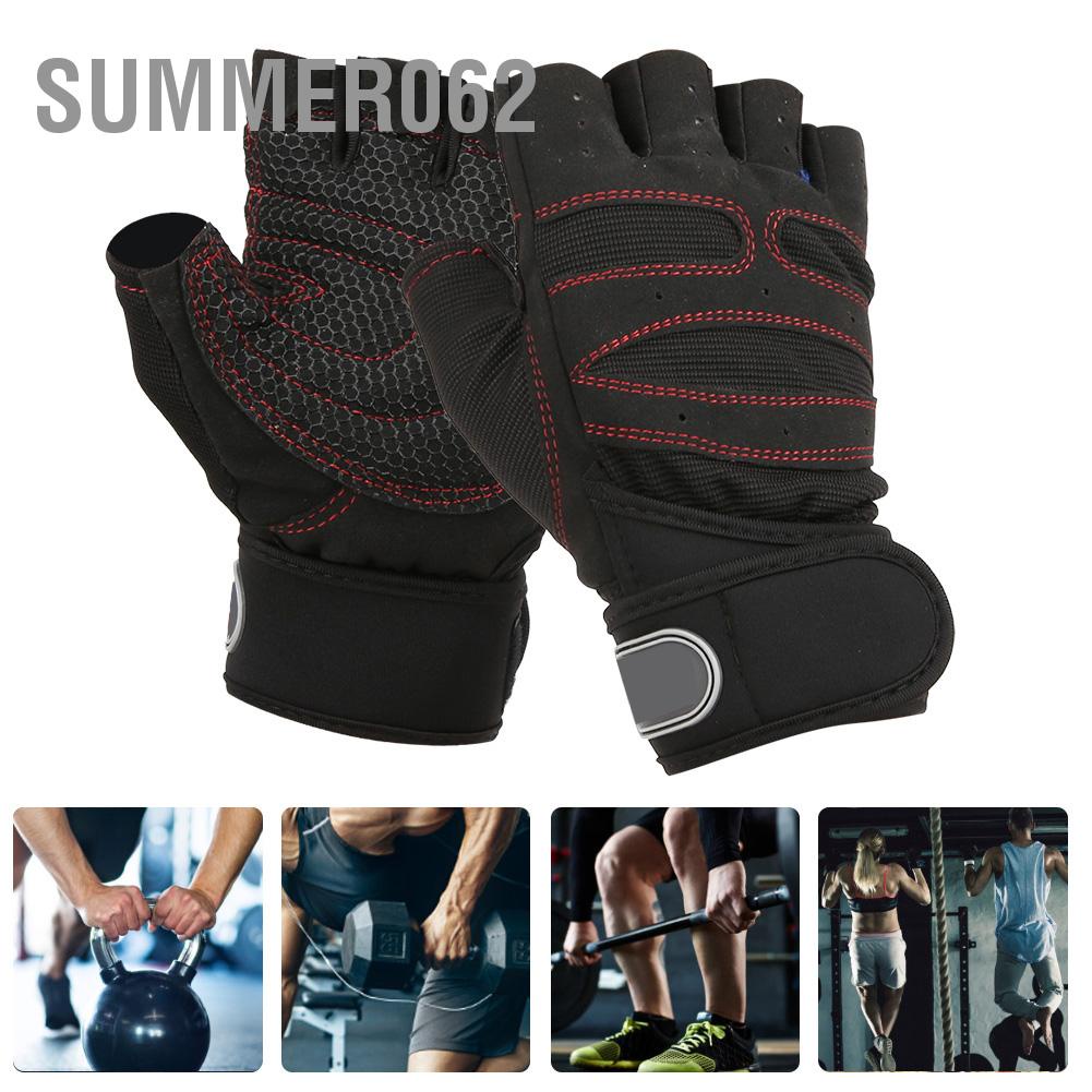 Summer062 Unisex Fitness Anti-Skid Half Finger Gloves for Outdoor Sports Bike Cycling Weight Lifting Workout