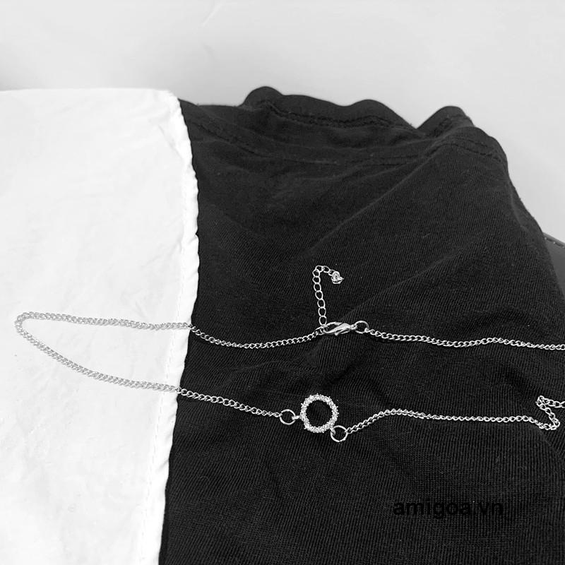 ✨✨Dây chuyền mặt tròn đính đá phong cách Hàn Quốc