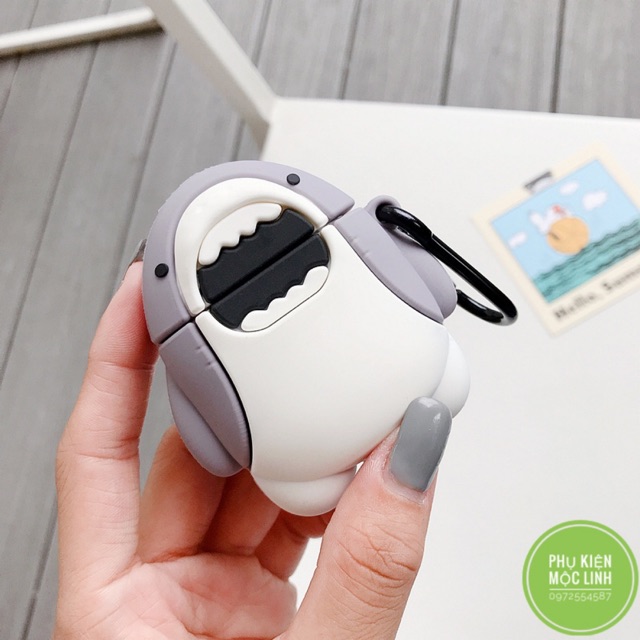 ☘️Về Airpod 3 2021 ☘️ Case bao airpod 1 2 Pro 3 Stupid&amp;Cute Shark Cá mập con - Vỏ bọc đựng tai nghe không dây airpods