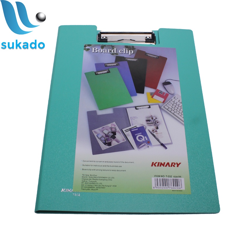 Bìa trình ký nhựa kẹp hồ sơ a4 Kinary - T332 SUKADO