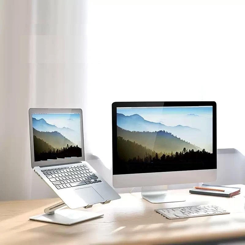 Giá đỡ nâng laptop stand nhôm một chân, công thái học chỉnh góc nghiêng và hỗ trợ tản nhiệt máy tính xách tay một chân T