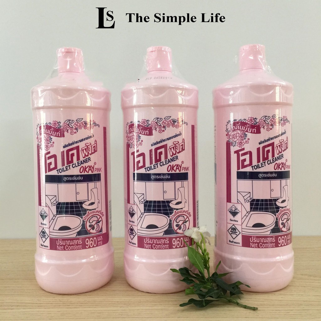 Nước tẩy bồn cầu nhà vệ sinh, chai tẩy cọ rửa toilet Okay Thái Lan 960ml sạch bóng, khử mùi hôi cao cấp [CHÍNH HÃNG]