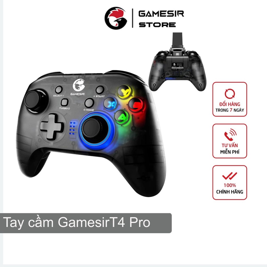 Gamesir T4 Pro | Tay cầm chơi game chuẩn MFI, 6 Axies Gyro chế độ rung cực mạnh ,hỗ trợ iOS, Android, PC, Switch -4117