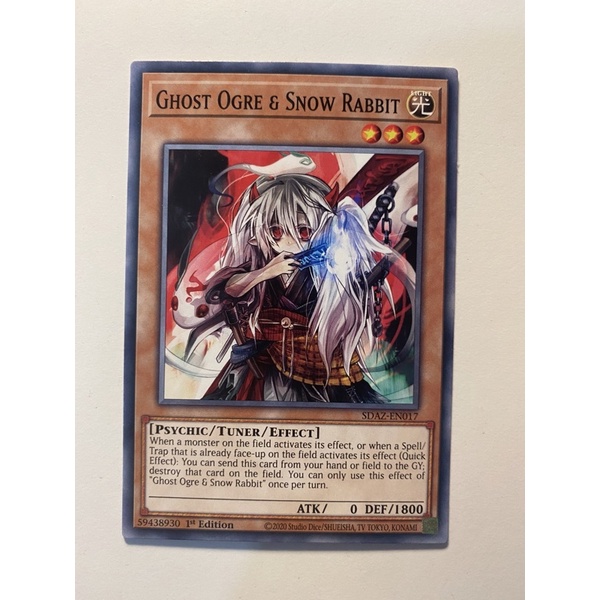 thẻ bài yugioh SDaz en017"Ghost Ogre & Snow Rabbit" common