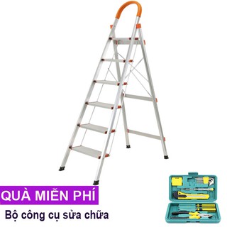 Thang nhôm ghế 5 bậc 1.8m kachi mk150 - tặng bộ dụng cụ