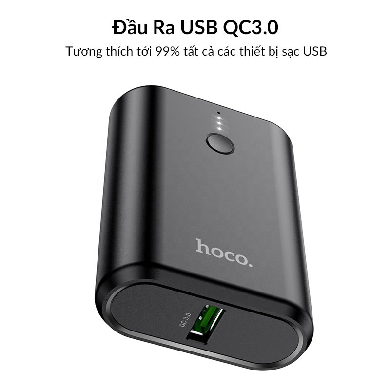 Pin Dự Phòng 10000mAh HOCO Q3 Mini Size Quick Charge 20W, Sạc Nhanh Hai Chiều PD+QC, Đèn Led Hiển Thị Dung Lượng Pin