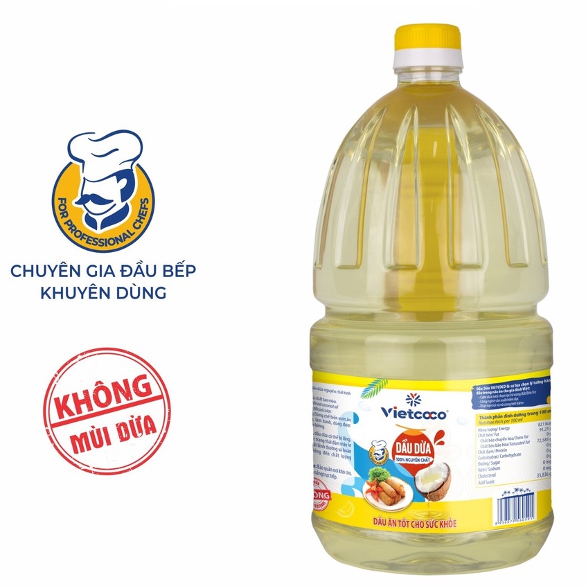 Dầu dừa Vietcoco nấu ăn tinh luyện nguyên chất - Cooking Oil Coconut Vietcoco [ DDTLV ]