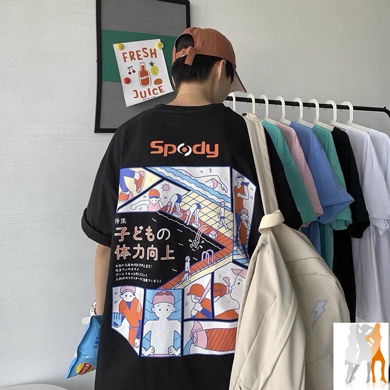 Áo thun nam form rộng tay lỡ với họa tiết rối mắt - Trùm Chuyên Sỉ Thời Trang