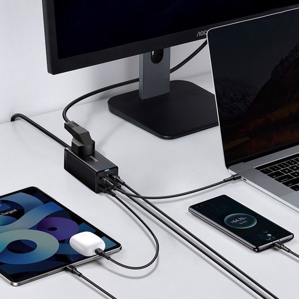 Sạc Nhanh Baseus 65W GaN3 Pro Desktop Powerstrip 5 in 1