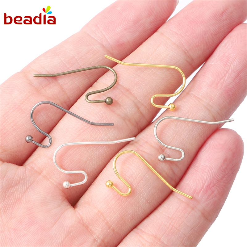 Móc treo khuyên tai BEADIA bằng sắt đính hạt thời trang tự làm khuyên tai
