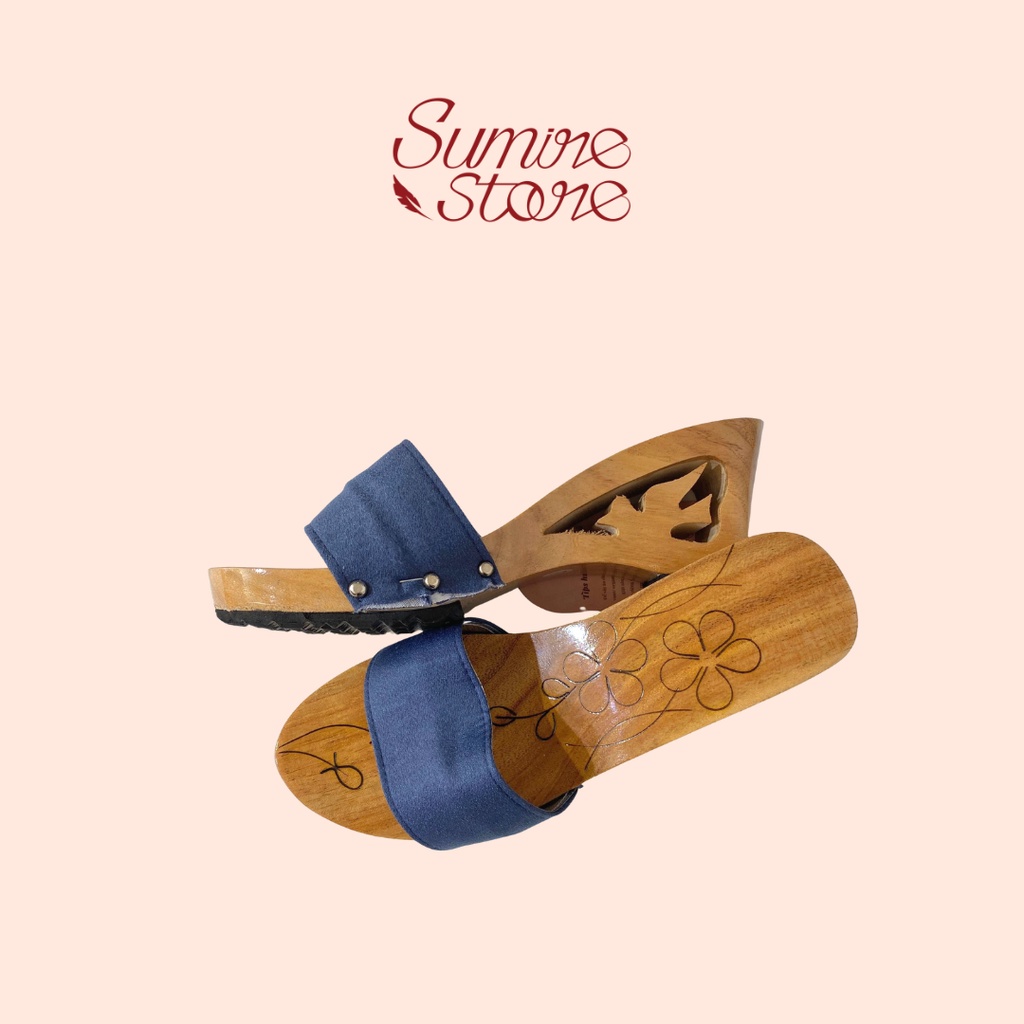 Sumire Store Guốc gỗ Đế cao bọc vải Yên Phụng