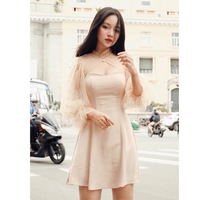 Đầm dự tiệc Tay phồng đính hạt tôn dáng | BigBuy360 - bigbuy360.vn