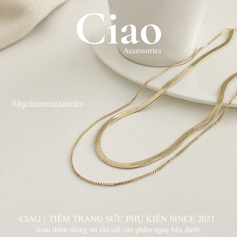[HOẢ TỐC 1H] Dây chuyền/ Vòng cổ titan không gỉ thiết kế 2 lớp dây phong cách trendy Millary Ciao