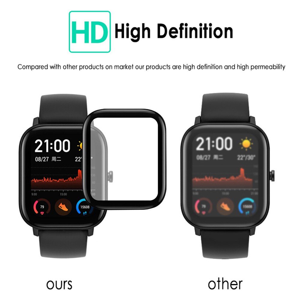 Lớp phủ phim bảo vệ toàn diện trong suốt viền cong 3D cho đồng hồ Amazfit GTS/ màn hình LCD