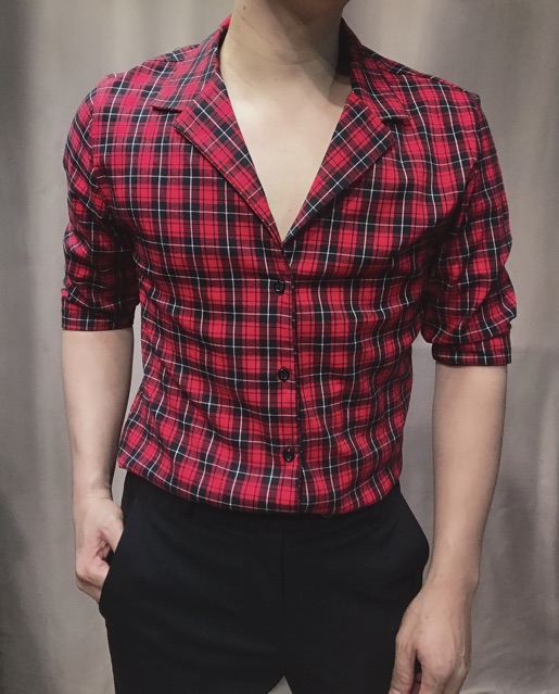 Sơ mi tay lỡ cổ pijama