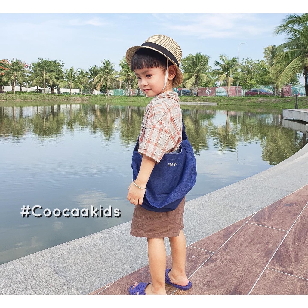 Túi vải Hàn Quốc chữ HEY siêu cute dành cho bé gái bé trai