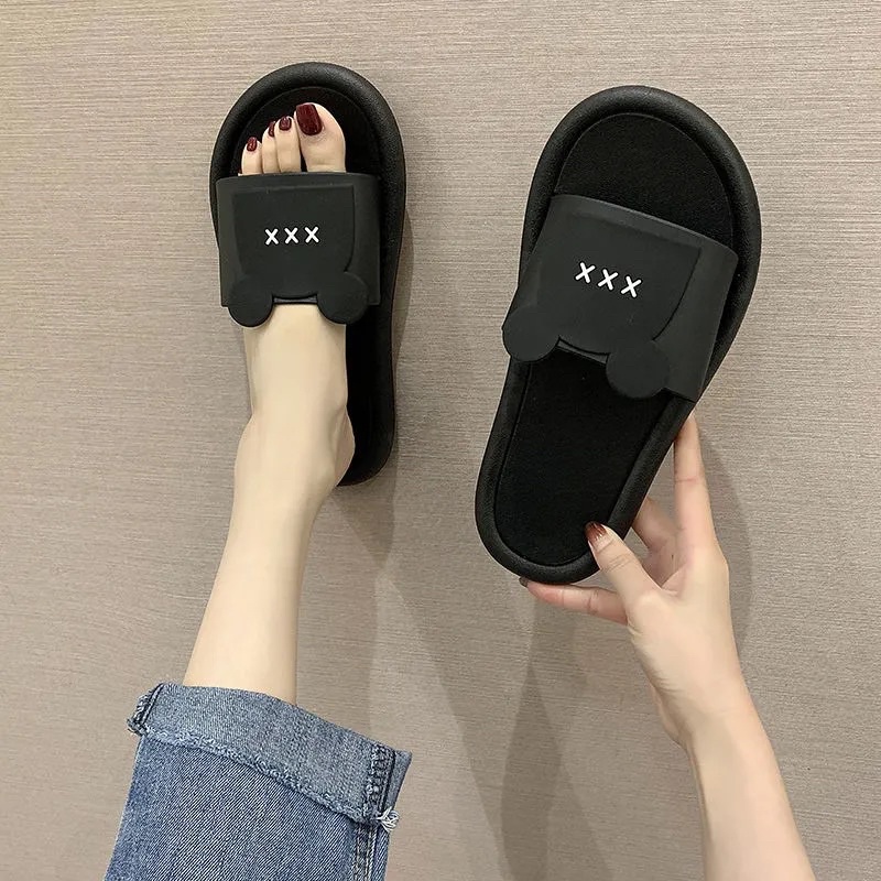 Dép quai ngang hình gấu đi trong nhà cute dễ thương Unisex.