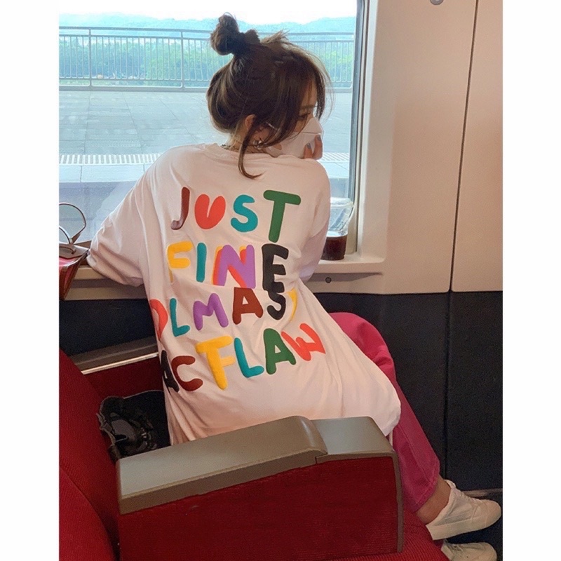 Áo thun phông logo tay nam nữ PINK tay lỡ form rộng DLAMSX Unisex